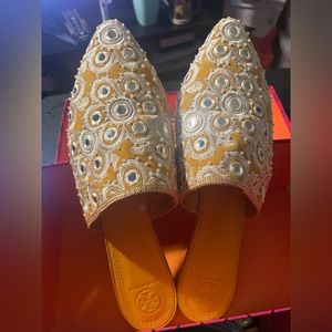 Tory BURCH flat (Beaded) slides Size 11
